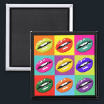 Imán Pop Art Lips Pattern Design Magnet<br><div class="desc">Part of the Retro Range, this Pop Art Lips pattern designed Magnet will provide the next fashion statement for your Refrigerator at home or in your workplace. Please contact me if you would like to have this personalised for a family or friends gift. Thank you for supporting my store, please...</div>