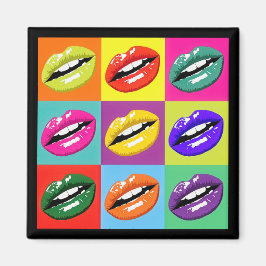 Imán Pop Art Lips Pattern Design Magnet