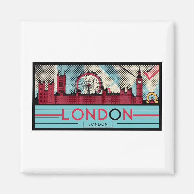 Imán Pop-Art London Skyline Magnet (Frente)