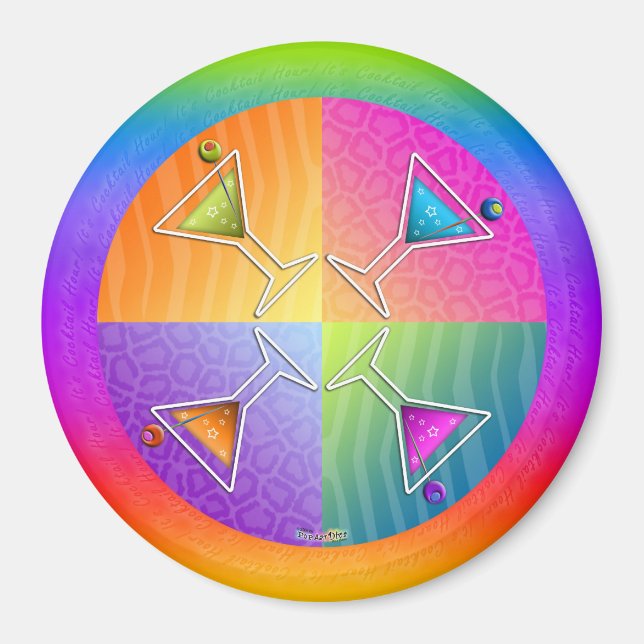 Imán Pop Art MARTINIS ROUND MAGNET (Frente)