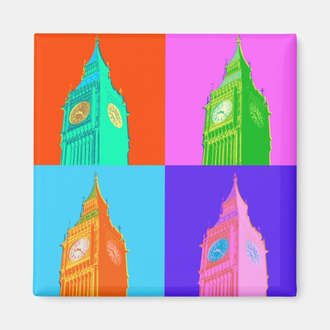 Imán Pop Art Neon Big Ben (Frente)