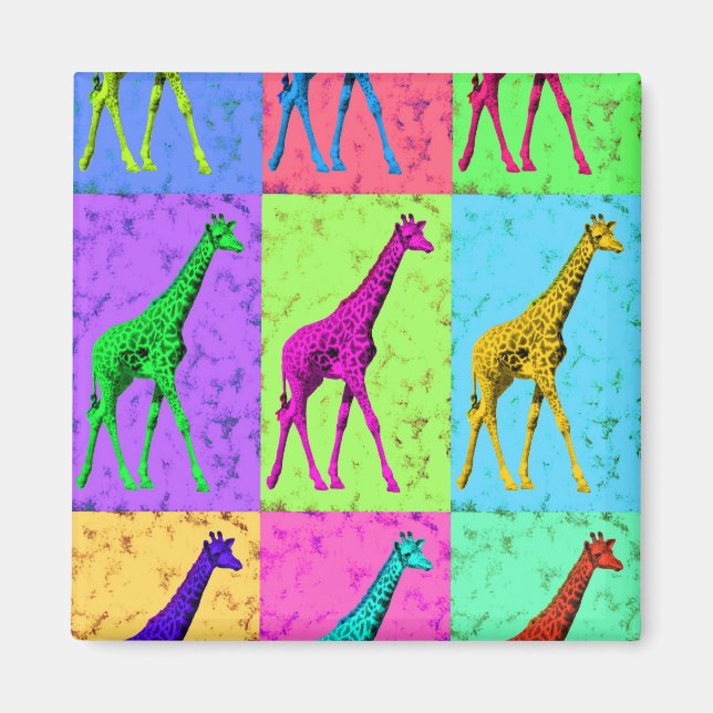 Imán Pop Art Popart Walking Giraffe Multi-Color (Frente)