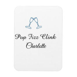Imán Pop fizz clink blue champagne bottle new year