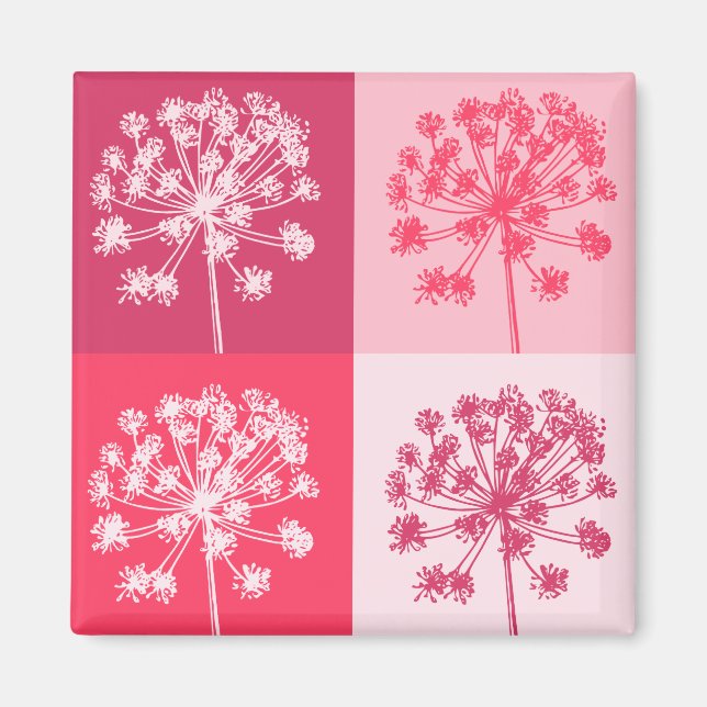Imán Popart floral rosa (Frente)