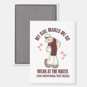 Imán POPEYE Día de San Valentín Divertido Debilitado De