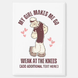 Imán POPEYE Día de San Valentín Divertido Debilitado De