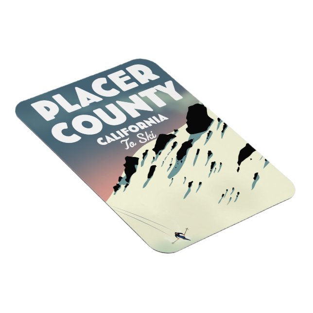 Imán Popositor de esquí de Placer County California (Lado Derecho)