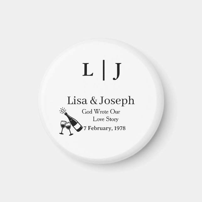 Imán Popping Champagne &Toasting Glasses Party Wedding  (Frente)