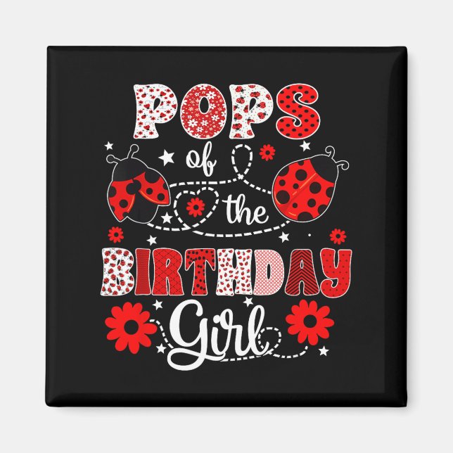 Imán Pops de la cumpleañera - mariquita familiar (Frente)