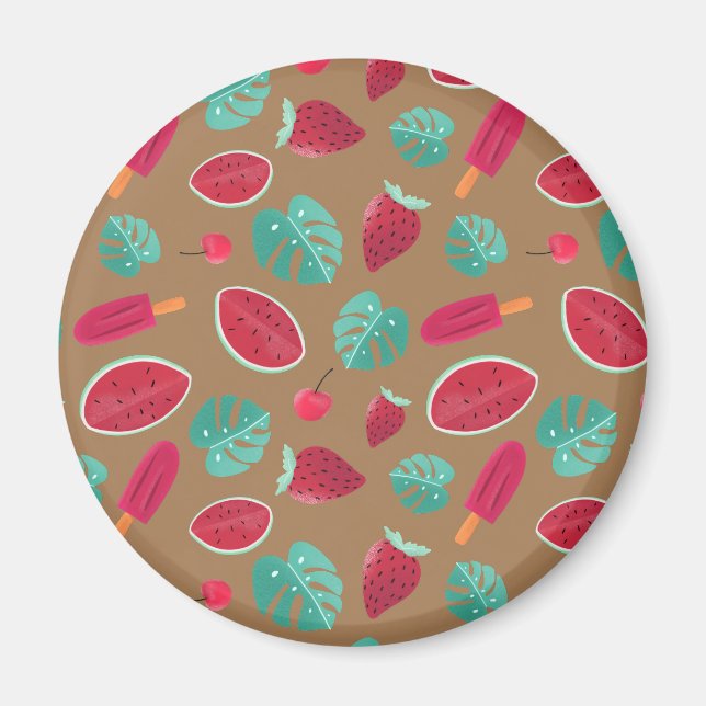 Imán Popsicle, cerezo, fresa y sandía (Frente)
