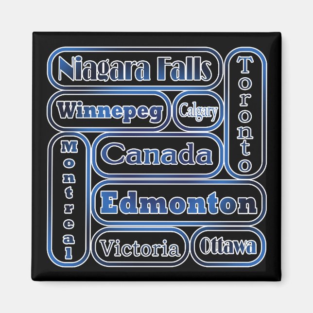 Imán Populares ciudades canadienses (Frente)