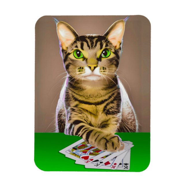 Imán Póquer de juego de gatos en tablas (Vertical)