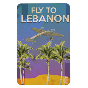 Imán Por Air To Lebanon Vintage Travel poster