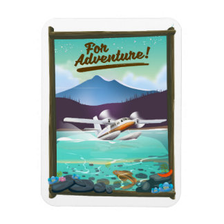 Imán ¡Por aventura! Cartel de viaje en avión marítimo