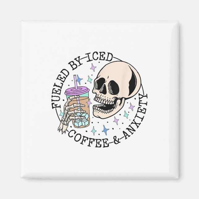 Imán Por Café Y Ansiedad En Hielo Concienciación Sobre  (Frente)