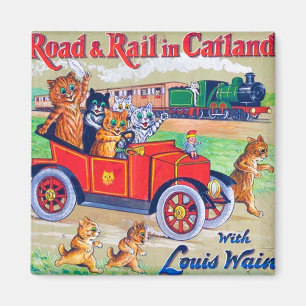 Imán Por carretera y tren en Catland, Louis Wain