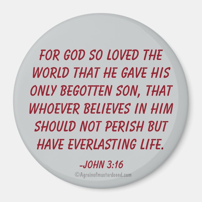 Imán Por Dios tan amado el mundo Juan 3:16 (Frente)
