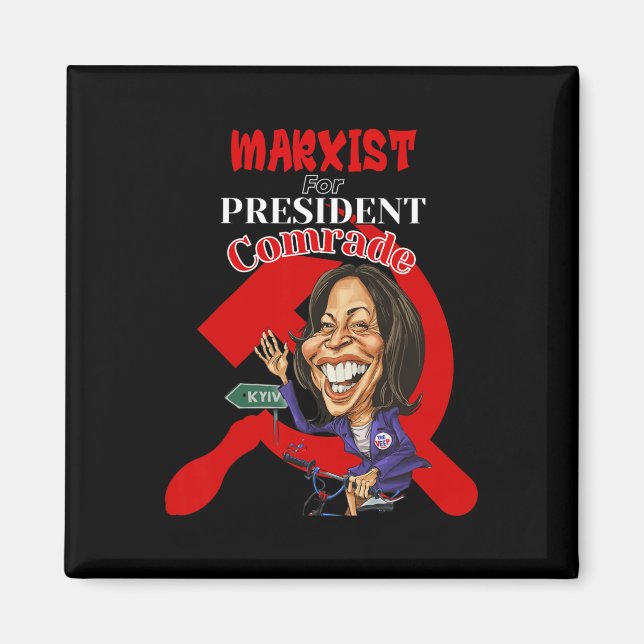 Imán Por el presidente Camarada Kamala Harris Funny Pre (Frente)