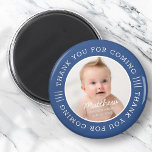 Imán Por Él, Santo Baptismo Gracias Por Venir Foto<br><div class="desc">Este diseño sencillo y moderno se compone de una tipografía de suero y añade una foto personalizado.</div>
