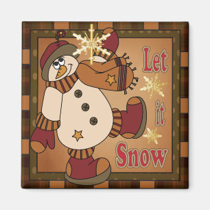 Imán Por favor déjenlo nevar regalo de Snowman