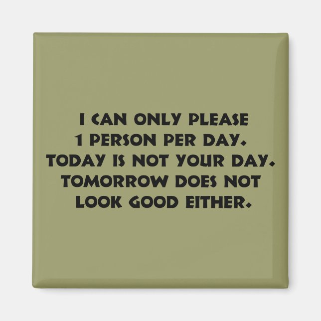 Imán Por Favor Sólo 1 Persona 2 Magnet (Frente)