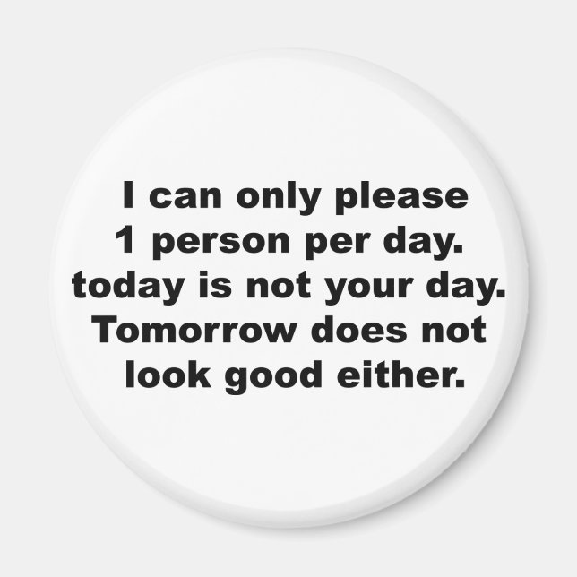 Imán Por Favor, Sólo Una Persona Magnet (Frente)