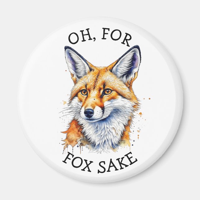 Imán ¡Por Fox Sake! Acuarela divertida (Frente)