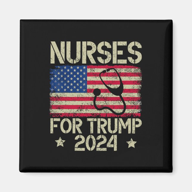 Imán Por la bandera estadounidense de Trump 2024, Trump (Frente)