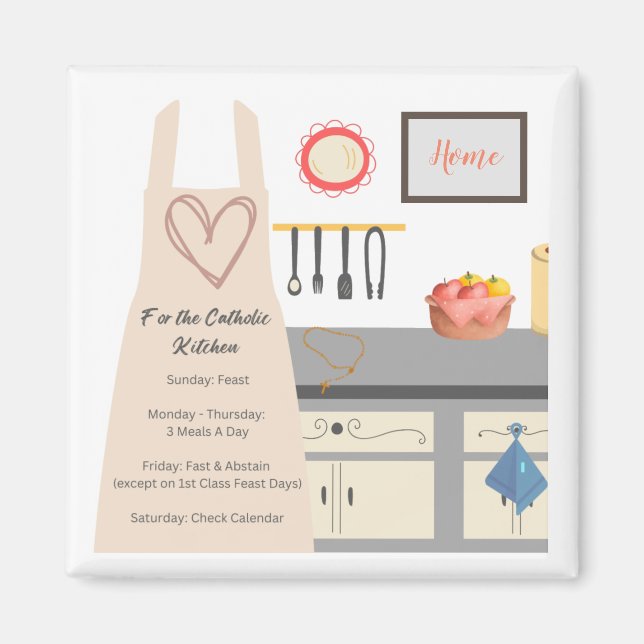 Imán Por la cocina católica (Frente)