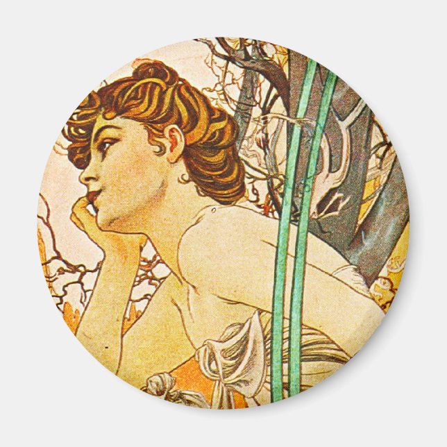 Imán Por la noche, Alphonse Mucha (Frente)