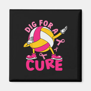 Imán Por Una Cura Dabbing Pink Voleibol Cáncer de Mama