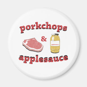 Imán porkchops y compota de manzanas