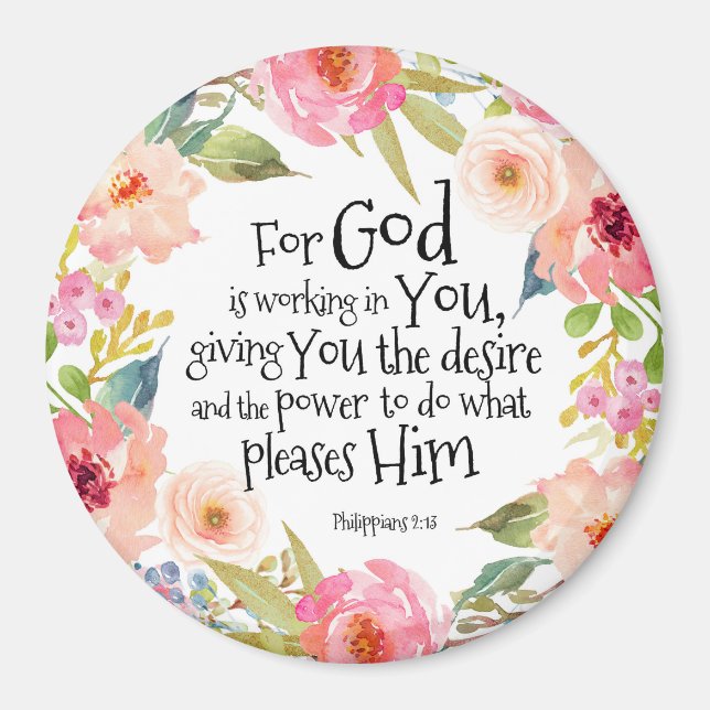 Imán Porque Dios está trabajando en ti Magnet (Frente)