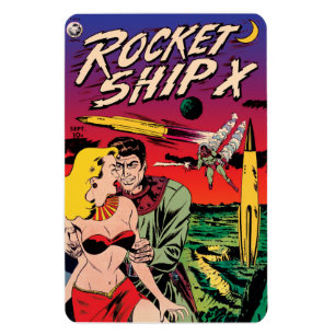 Imán Portada de cómic de ciencia ficción vintage de nav