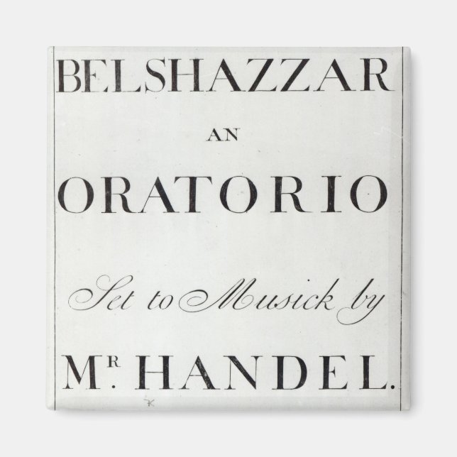 Imán Portada de la puntuación para Belshazzar por Hande (Frente)