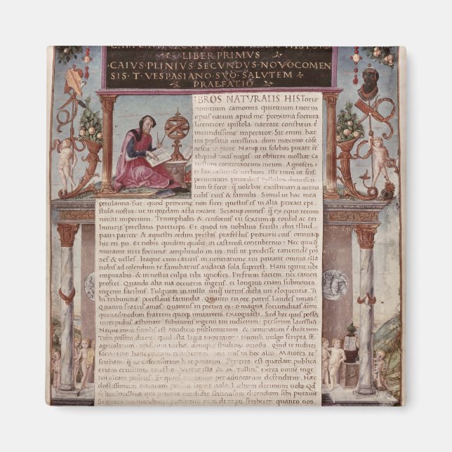 Imán Portada del Libro I mostrando una página de texto (Frente)