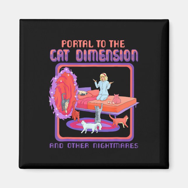 Imán Portal Al Gato Dimensión Divertido Gato Gatito Gat (Frente)
