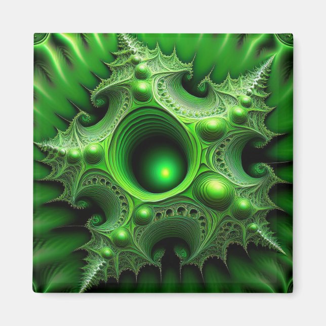Imán Portal de Mandelbrot Verde (Frente)