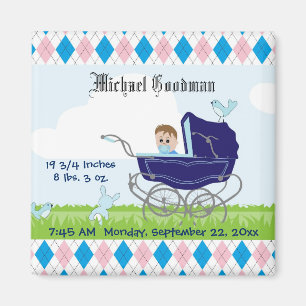 Imán Porte Cute Vintage Blue Baby Boy