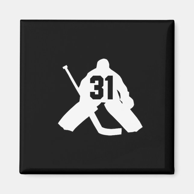 Imán Portero de Hockey Número Treinta y uno 31 (Frente)