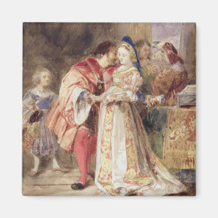 Imán Portia y Bassanio, c.1826 (w/c, tinta marrón,