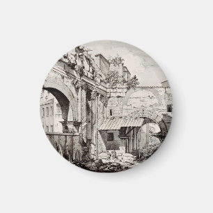 Imán Pórtico de Octavia Roma Arte en Blanco y Negro