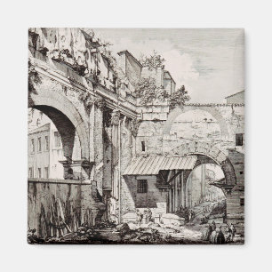 Imán Pórtico de Octavia Roma Arte en Blanco y Negro