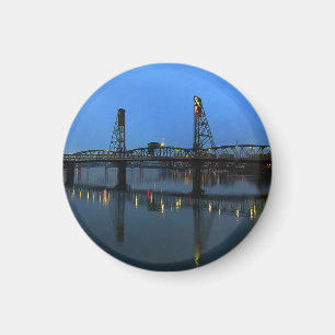 Imán Portland Hawthorne Bridge #2 Round Magnet