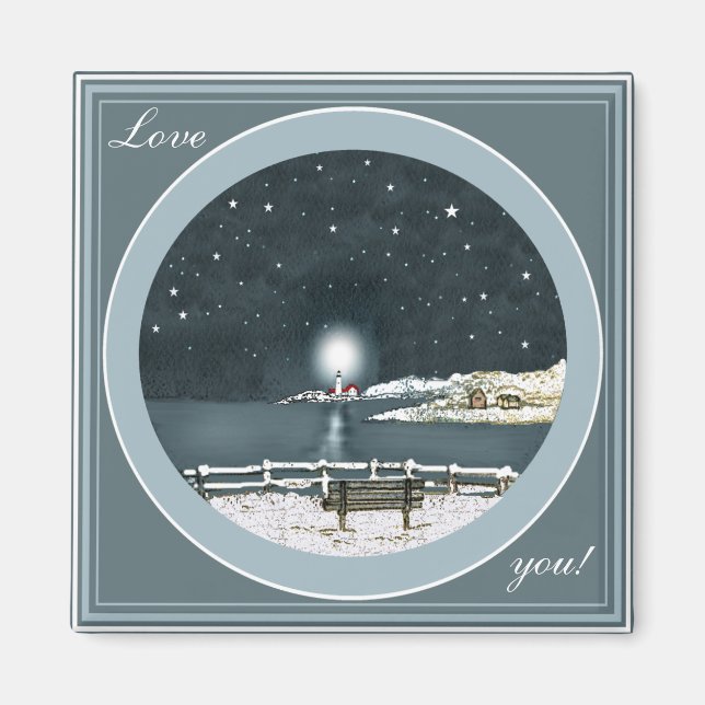 Imán Portland Head Light de SMCC, ¡Te quiero! (Frente)