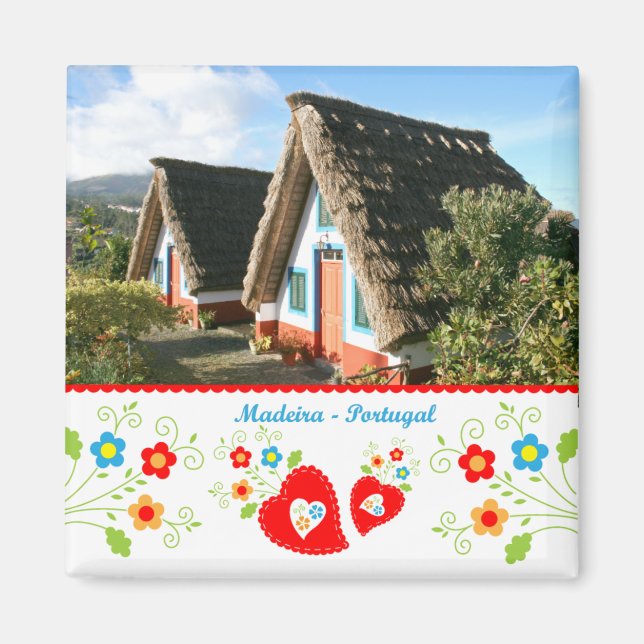 Imán Portugal en fotos - típica casa de la isla Madeira (Frente)