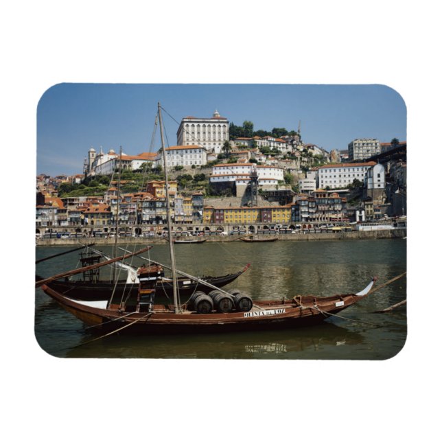 Imán Portugal, Oporto, Barco Con Barriles De Vino (Horizontal)