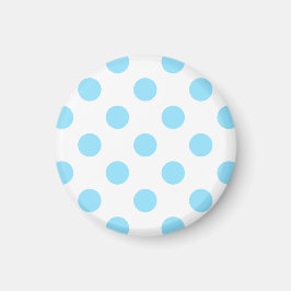 Imán Pos de polka azul y blanco