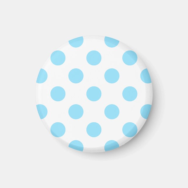 Imán Pos de polka azul y blanco (Frente)