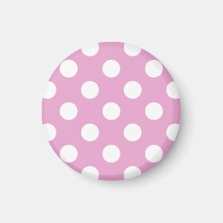 Imán Pos de polka blanca en rosa pálido